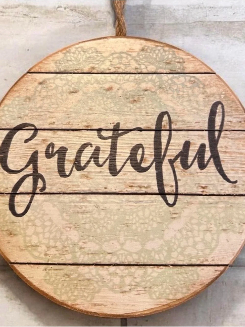 Grateful Round Wall Sign